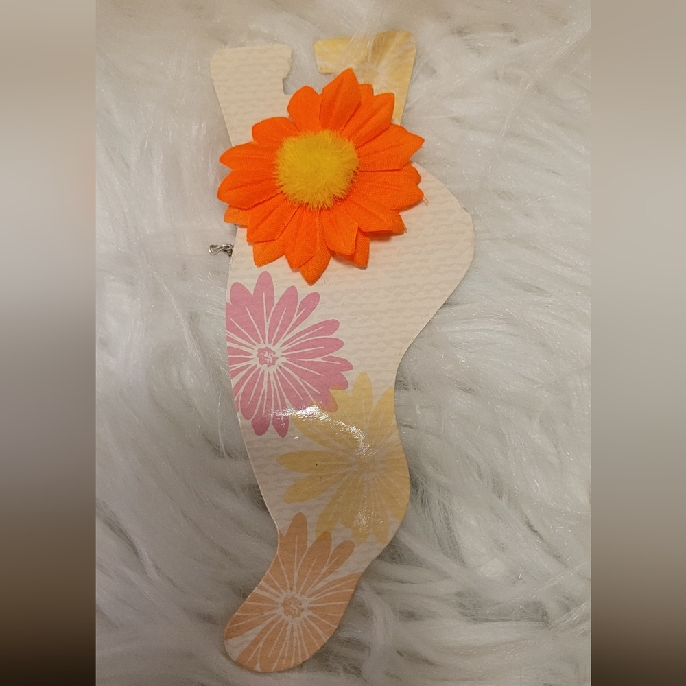 Vibrant Orange Flower Ankle Bracelet